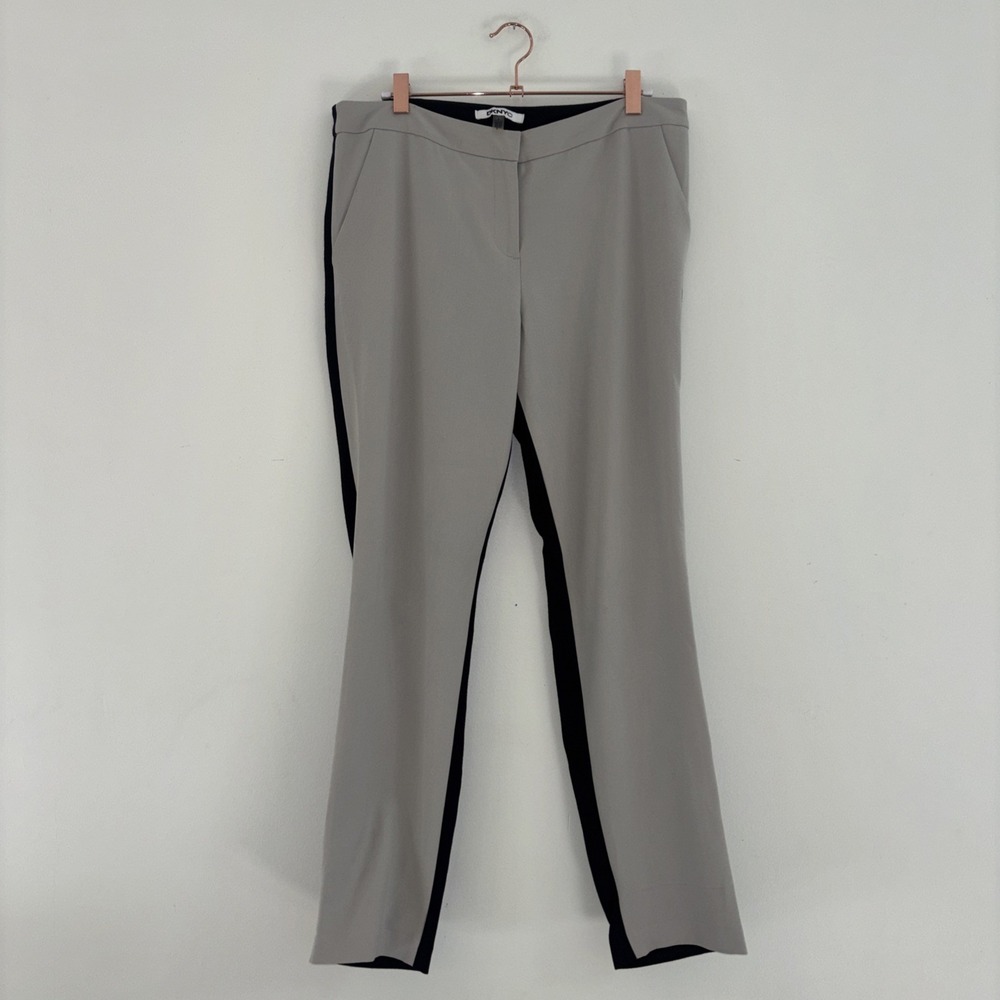 Women's Slack Trousers Color Block Black Cream‎ Design Office Ladies Dress Pants